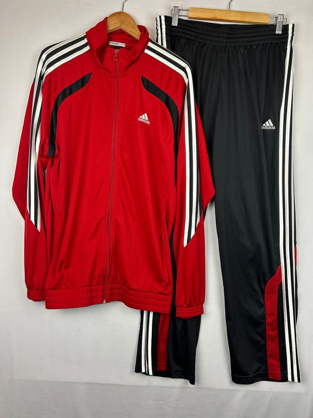 Adidas Vintage Climalite Black Red 2-Piece Track Suit Men's Size L